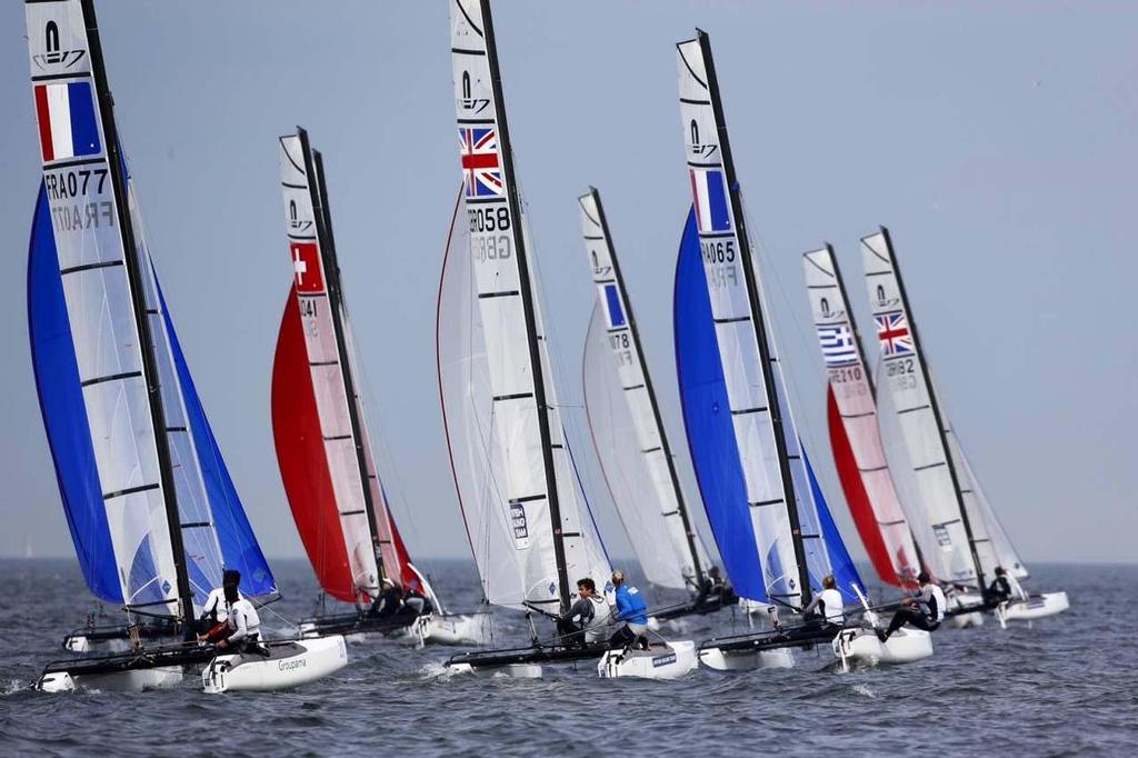 Nacra 17 fleet - 2014 Delta Lloyd Regatta, day 1 © Sander van der Borch http://www.sandervanderborch.com