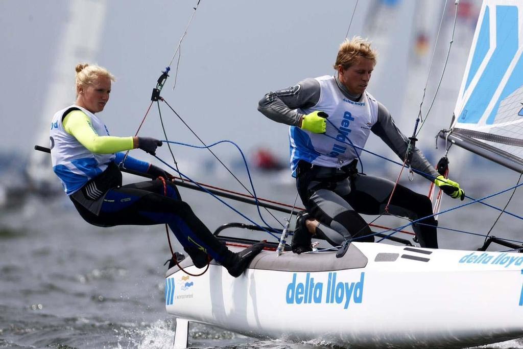 Nacra 17 - 2014 Delta Lloyd Regatta, day 1 © Sander van der Borch http://www.sandervanderborch.com