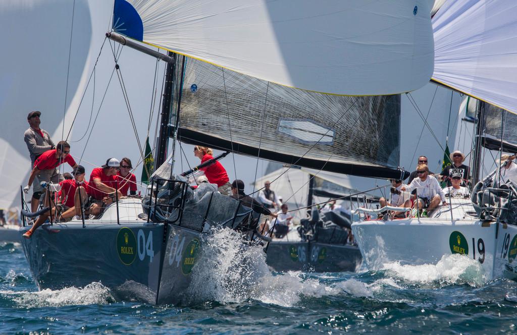 Helmut Jahn’s Flash Gordon 6 (bow 04) leads the fleet on the final day of the series. - Rolex Farr 40 North American Championship 2014 photo copyright  Rolex/Daniel Forster http://www.regattanews.com taken at  and featuring the  class