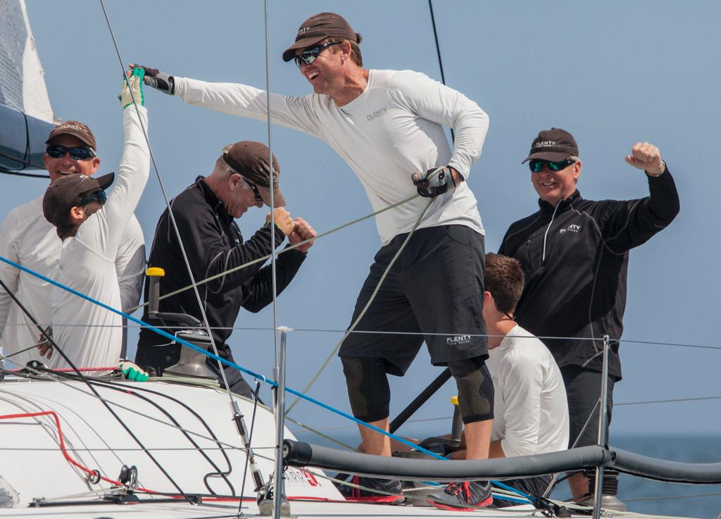 Alex Roepers’ (far right) celebrates his first major win with the crew on Plenty. - Rolex Farr 40 North American Championship 2014  ©  Rolex/Daniel Forster http://www.regattanews.com