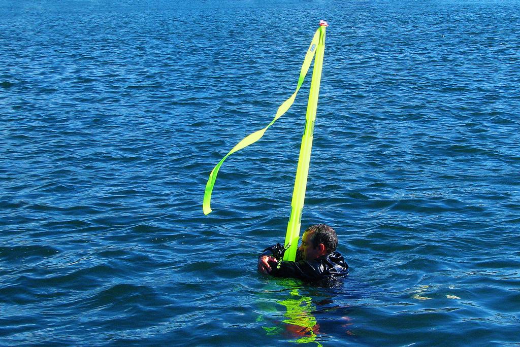 Man overboard hugging Just Marine's inflated Dan Buoy marker photo copyright From Just Marine, the distributor From Just Marine, the distributor taken at  and featuring the  class