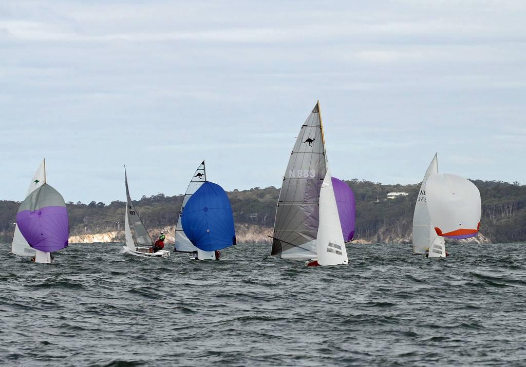 Smoke leading the pack at the bottom mark - NSW Sharpie State Titles Round 3 photo copyright Robert Owe-Young taken at  and featuring the  class
