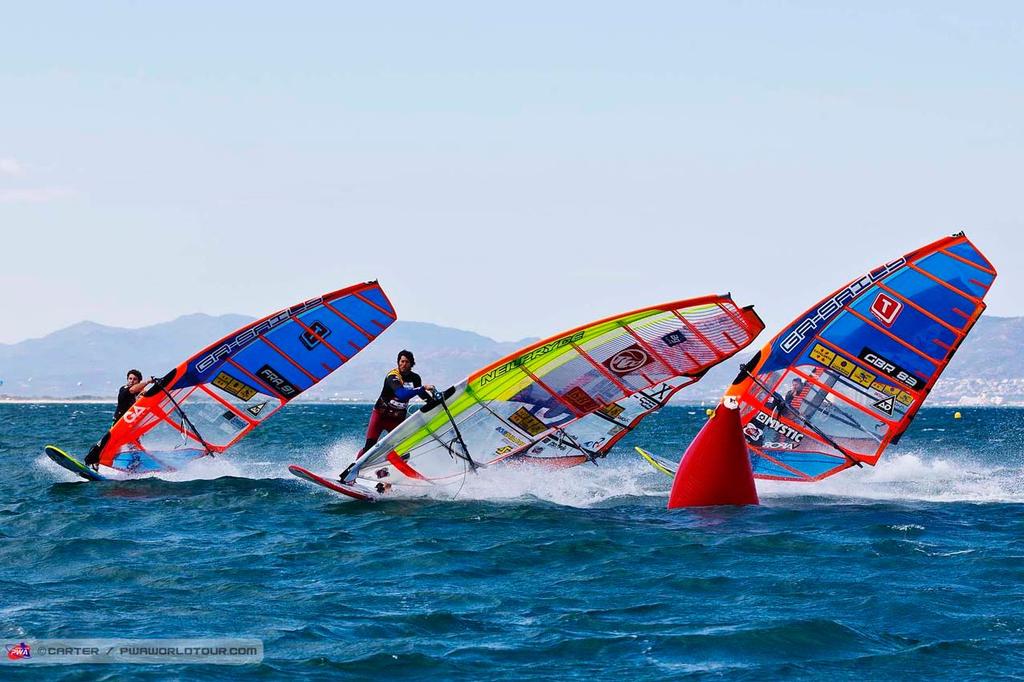 Arnon lays it down - 2014 PWA Catalunya World Cup, Day 5 photo copyright  Carter/pwaworldtour.com http://www.pwaworldtour.com/ taken at  and featuring the  class