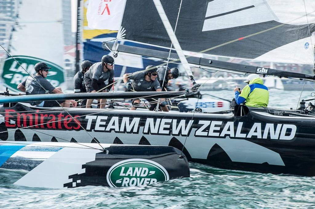Emirates Team New Zealand on day three of the Land Rover Extreme Sailing Series regatta in Qingdao, China. 3/5/2014 © Chris Cameron/ETNZ http://www.chriscameron.co.nz