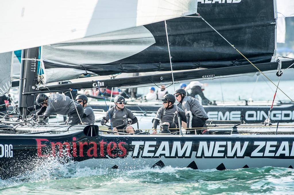 Emirates Team New Zealand, day four of the Land Rover Extreme Sailing Series regatta in Qingdao, China. 4/5/2014 &copy; Chris Cameron/ETNZ http://www.chriscameron.co.nz