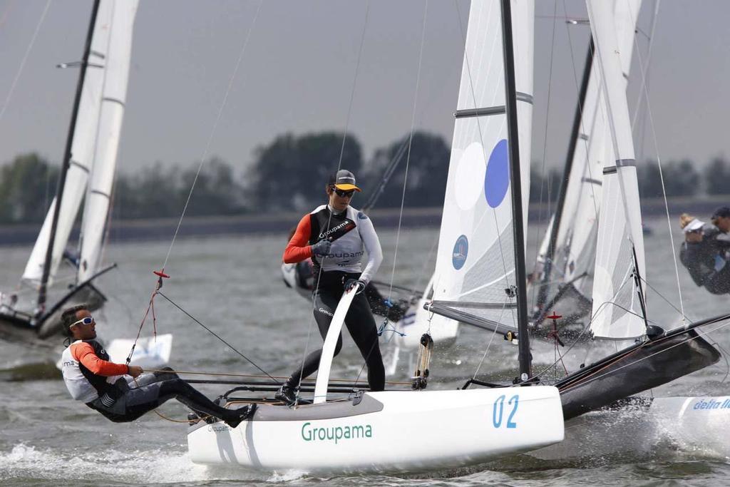Franck Cammas and Sophie de Turckheim, Nacra 17 - 2014 Delta Lloyd Regatta, day 5 photo copyright Sander van der Borch http://www.sandervanderborch.com taken at  and featuring the  class