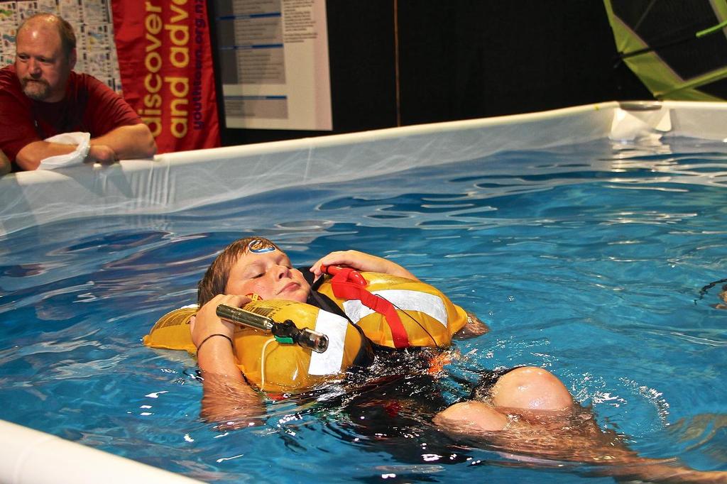 Inflatable Lifejacket test - Hutchwilco NZ Boat Show 2014 © Richard Gladwell www.photosport.co.nz