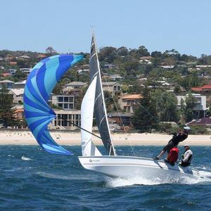 Smoke sending it at the Nationals 2012/2013 ``papparazzi photo`` - NSW Sharpie State Titles Round 3 photo copyright Robert Owe-Young taken at  and featuring the  class