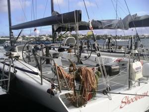 Seen here after the 2012 Bermuda Race, the R/P 72 Shockwave recently was overall winner of the 2014 Caribbean 600. (John Rousmaniere)  - Newport Bermuda Race photo copyright Laurie Fullerton taken at  and featuring the  class