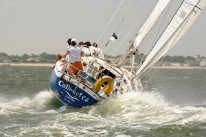 Callinectes, a Cal 3-30 skippered by Ben Cuker of Hampton, Va., captured the Virginia Cruising Cup - Down the Bay Race photo copyright Benjamin Cuker taken at  and featuring the  class