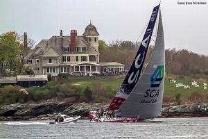 Volvo Ocean Race: VO60 Team SCA powers out of Newport en route to Europe photo copyright George Bekris http://www.georgebekris.com taken at  and featuring the  class