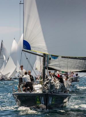 Alex Roepers’ PLENTY (bow 14) leads on the downwind leg.  - Rolex Farr 40 North American Championship 2014 photo copyright  Rolex/Daniel Forster http://www.regattanews.com taken at  and featuring the  class