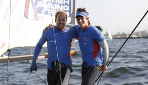2014 Delta Lloyd Regatta 49er winners Dylan Fletcher and Alain Sign photo copyright Sander van der Borch http://www.sandervanderborch.com taken at  and featuring the  class