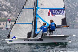 2014 Garda Trentino Olympic Week - 49erFX, British Sailing Team photo copyright Thom Touw http://www.thomtouw.com taken at  and featuring the  class