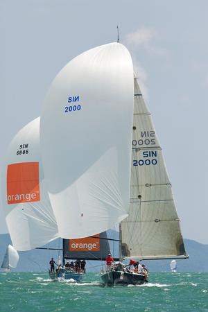 TOP OF THE GULF REGATTA 2014 - Foxy Lady 6 and Blue Note bringing the breeze down the track photo copyright Guy Nowell/Top of the Gulf taken at  and featuring the  class