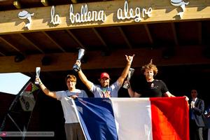 Top three celebrate at the 2014 PWA Catalunya World Cup photo copyright  Carter/pwaworldtour.com http://www.pwaworldtour.com/ taken at  and featuring the  class