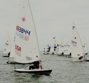 Jonathan Cressy of Balboa YC  goes for pin end of the start line  - ABYC Memorial Day Regatta 2014 photo copyright Rich Roberts taken at  and featuring the  class