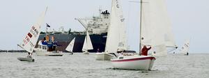  ABYC Commodore Jennifer Kuritz (r.) leads Cal 20s and Lasers downwind in Memorial Day Regatta  - ABYC Memorial Day Regatta 2014 photo copyright Rich Roberts taken at  and featuring the  class