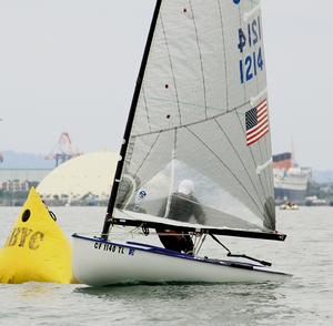 Peter Connally of Newport Harbor YC turns his Finn upwind - ABYC Memorial Day Regatta 2014 photo copyright Rich Roberts taken at  and featuring the  class