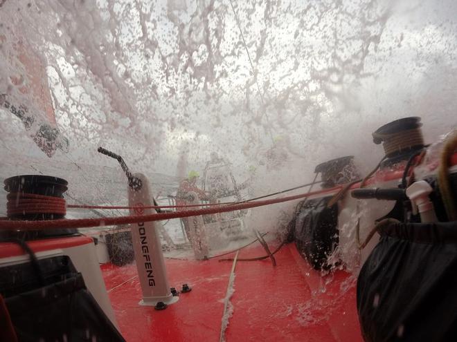 Extreme conditions onboard Dongfeng. © Dongfeng Race Team
