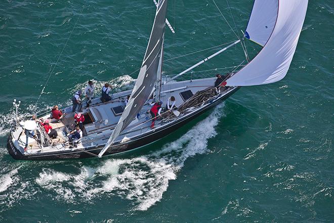 Carina and her crew pictured at the start of the 2012 Newport Bermuda Race.  © Danial Forster/PPL