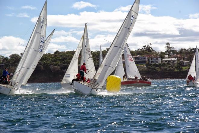 Tight roundings always at Cronulla - Cronulla Sailing Club j24 Short Course Regatta 2014 © Phil Rogers