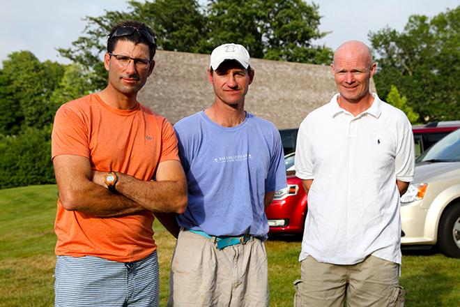 Lammens (center), Jens Bojsen-Moller (right) and Steve Girling (left)  © Sharon Green/New York Yacht Club