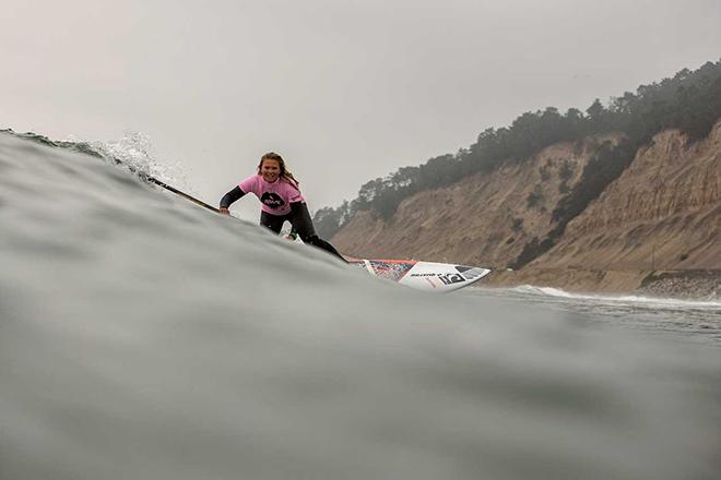 Fiona Wylde smiling for the camera © American Windsurfing Tour http://americanwindsurfingtour.com/