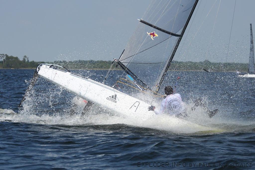 Face plant - Day 3: A-class Catamarans European Championship, Bordeaux, France  &copy; Paula Kopylowicz / Exploder.info http://www.exploder.info