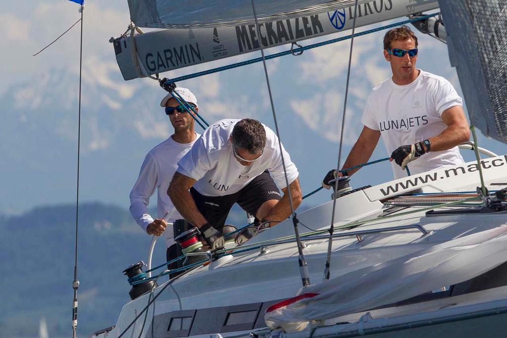 Mathieu Richard of LunaJets qualifies to the next stage at Match Race Germany. ©  Ian Roman / WMRT