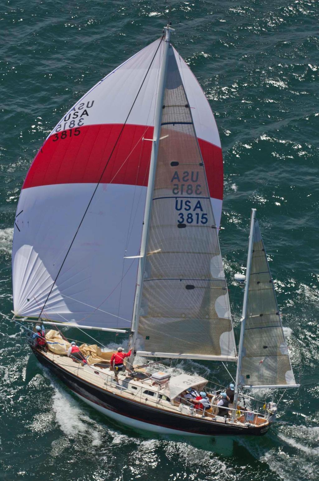 Actaea, a Hinckley Bermuda 40 yawl, under full sail - 2014 Newport Bermuda Race © Daniel Forster/PPL
