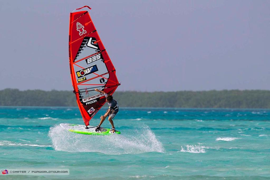 Dieter action - 2014 PWA Bonaire World Cup photo copyright  Carter/pwaworldtour.com http://www.pwaworldtour.com/ taken at  and featuring the  class
