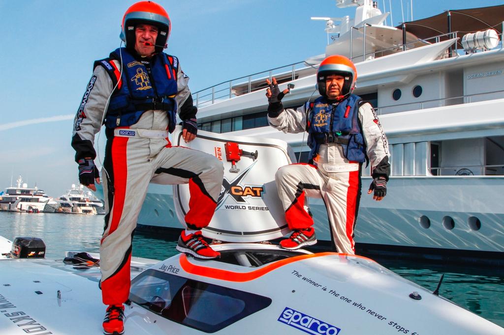 Price and Al Dhaheri - UIM Skydive Dubai XCAT World Series 2014 photo copyright WPPA taken at  and featuring the  class