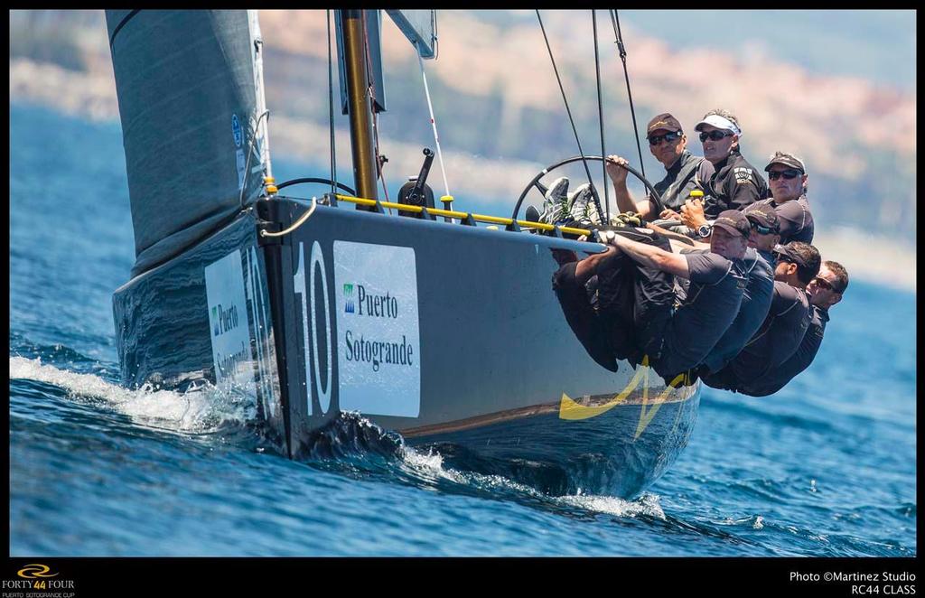 Vladimir Prosikhin at the helm of Team Nika - 2014 RC44 Puerto Sotogrande Cup, day 3 photo copyright RC44 Class/MartinezStudio.es taken at  and featuring the  class