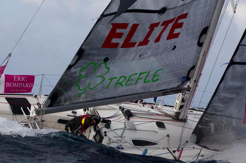 Charlie Dalin (Normandy Elite Team) lors de la 1ere etape de la Solitaire du Figaro Eric Bompard Cachemire 2014 entre Deauville et Plymouth © Alexis Courcoux