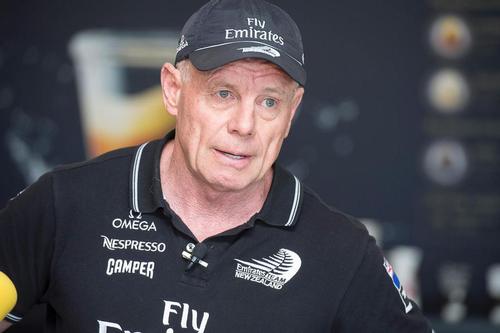 Grant Dalton, Emirates Team New Zealand Managing Director talks to media at a press conference at the team base in Auckland. 13/6/2014 © Chris Cameron/ETNZ http://www.chriscameron.co.nz