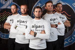 Keith Swinton (centre) and his Team Alpari FX - (L-R) Owen Tudor, Ricky McGarvie, Ted Hackney, Ben Lamp photo copyright  Ian Roman / WMRT taken at  and featuring the  class