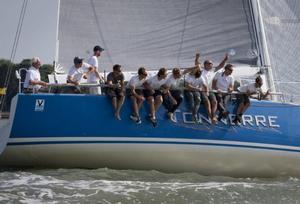 A battle royale ensued for Tonnerre de Breskens to gain the advantage over Tokoloshe II to take the monohull win.  - J.P.Morgan Asset Management Round the Island Race 2014 photo copyright onEdition http://www.onEdition.com taken at  and featuring the  class