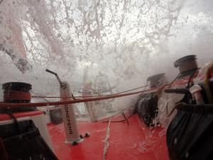 Extreme conditions onboard Dongfeng as the team cross the Atlantic Ocean. - Volvo Ocean Race 2014-15 photo copyright Dongfeng Race Team taken at  and featuring the  class