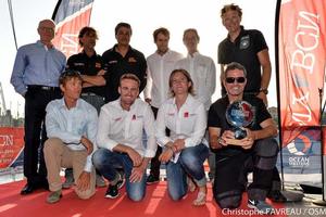 2014 IMOCA Ocean Masters New York to Barcelona Race prizegiving photo copyright Christophe Favreau/OSM taken at  and featuring the  class