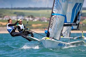 Annemiek Bekkering and Annette DUETZ, 49erFX - 2014 Sail for Gold Regatta, day 4 photo copyright  Paul Wyeth / RYA http://www.rya.org.uk taken at  and featuring the  class