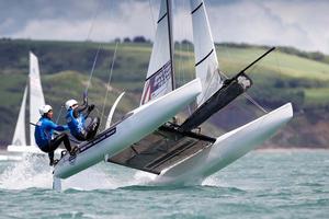 Ben SAXTON-Hannah DIAMOND-Nacra17 - 2014 Sail for Gold Regatta, day 3 photo copyright  Paul Wyeth / RYA http://www.rya.org.uk taken at  and featuring the  class
