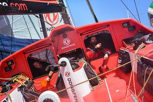 French sailors Thomas Rouxell and Pascal Bidegorry onboard Dongfeng during the team's transatlantic photo copyright Dongfeng Race Team taken at  and featuring the  class