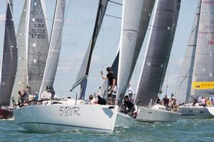 IRC Class 1 with the J111 Jeez Louise in the foreground - Mount Gay Rum June Regatta 2014 photo copyright  Michael Austen taken at  and featuring the  class