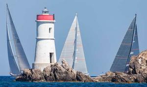 FIREFLY, Claasen Shipyards, Hoek Design, 35m; UNFURLED, Royal Huisman, Frers Naval Architecture & Engineering, 34.17m DRUMFIRE, Claasen Shipyard, Hoek Design Naval Architects, 24m - 2014 Loro Piana Superyacht Regatta day 4 photo copyright Carlo Borlenghi http://www.carloborlenghi.com taken at  and featuring the  class