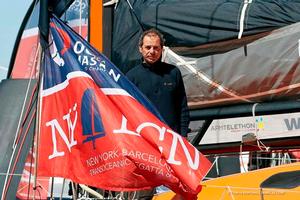 NEW YORK CITY - NEW YORK- USA. 31 MAY 2014. 
Marc Guillemot (FRA) ``SAFRAN``,  the day before start of IMOCA OCEAN MASTERS NY-BCN.
 photo copyright ThMartinez/Sea&Co http://www.thmartinez.com taken at  and featuring the  class