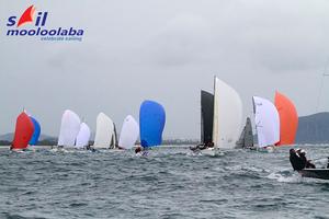 Finally some wind for the only fast downwind leg of the day - Sail Mooloolaba 2014 - Day Two of Racing photo copyright Teri Dodds http://www.teridodds.com taken at  and featuring the  class