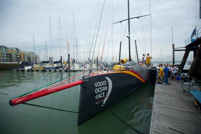 ADOR shore crew watch carefully as Azzam eases into her berth - Abu Dhabi Ocean Racing - Trans Atlantic Return crossing July 2014 © Abu Dhabi Ocean Racing (ADOR) 