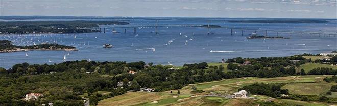 Aerial shot of Narragansett Bay during Race Week in 2012 &copy;  Rolex/Daniel Forster http://www.regattanews.com