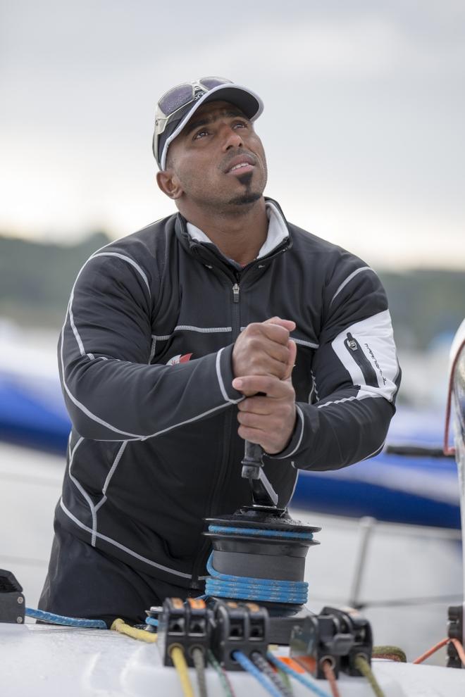  Sami Al Shukaili (OMA) before the race. Oman Sail's MOD70 Musandam races in the Eckernförde race at Kiel week 2014, 21-06-2014, Kiel - Germany. © Sander van der Borch - SubZero Images http://www.subzeroimages.com